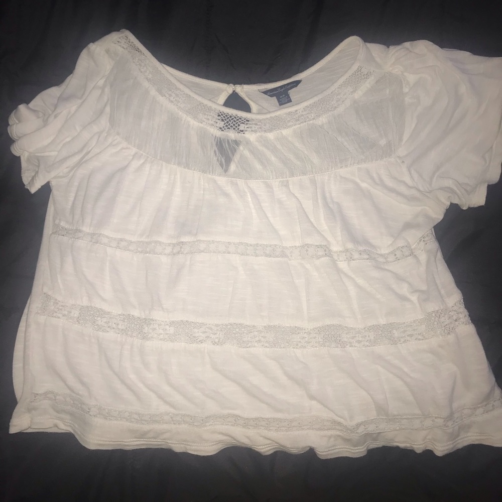 White laced tee